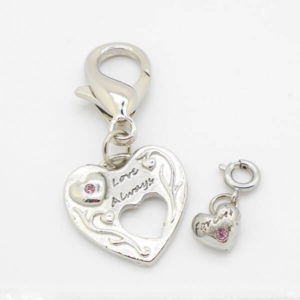 Adoption Month Love Heart Collar Charm (jun-lt-amethyst)