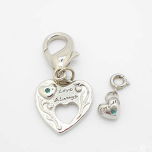 Adoption Month Love Heart Collar Charm (may-emerald)