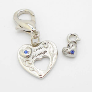 Adoption Month Love Heart Collar Charm (sept-sapphair)