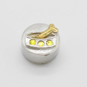 Bone in Dish Jewel Charm(Yellow)