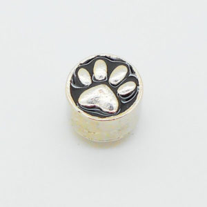 Paw Print Jewel Charm (Black)