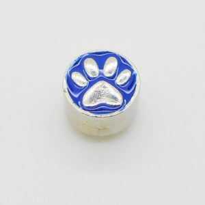 Paw Print Jewel Charm (Blue)