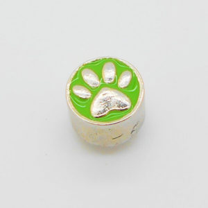 Paw Print Jewel Charm (Lime Green)