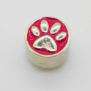 Paw Print Jewel Charm (Pink)