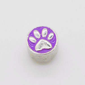 Paw Print Jewel Charm (Purple)