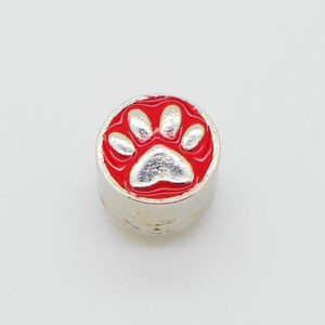 Paw Print Jewel Charm (Red)