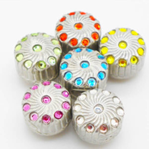 Striped Button Jewel Charm