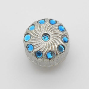 Striped Button Jewel Charm(Blue)
