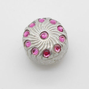 Striped Button Jewel Charm(Pink)