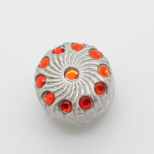 Striped Button Jewel Charm(Red)