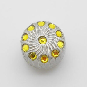 Striped Button Jewel Charm(Yellow)