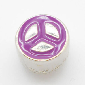 Color Enamel Peace Sign Jewel Charm (Purple)