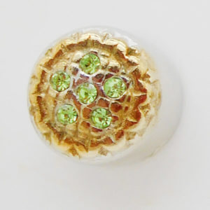 Crystal Center Sunflower Jewel Charm (Light-Green)