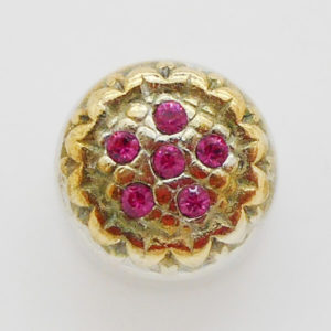 Crystal Center Sunflower Jewel Charm (Pink)