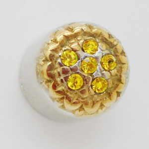 Crystal Center Sunflower Jewel Charm (Yellow)