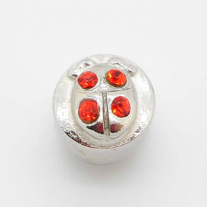 Lucky Lady Bug Jewel Charm (Orange Crystal)